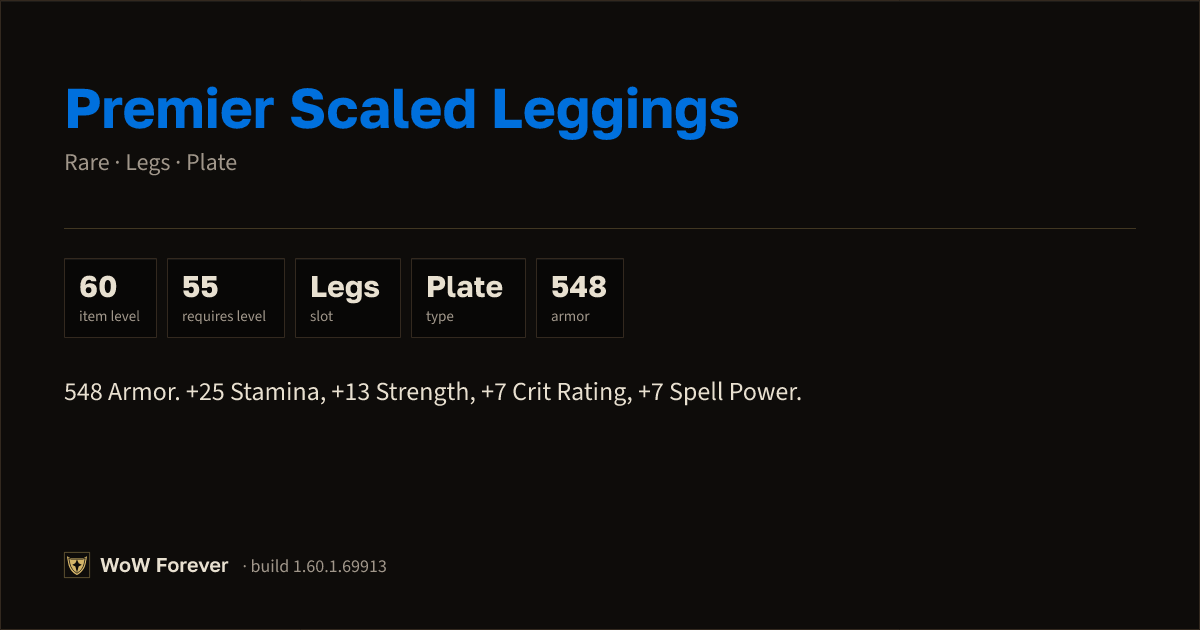 The preview card for Premier Scaled Leggings - Rare Plate Legs