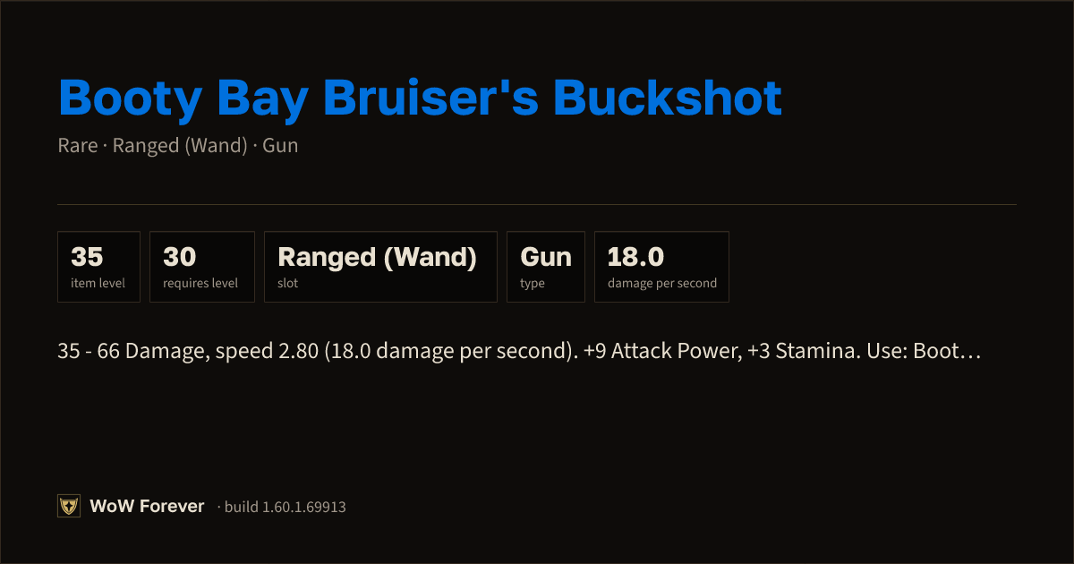 The preview card for Booty Bay Bruiser's Buckshot - Rare Gun
