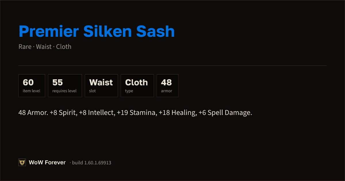 The preview card for Premier Silken Sash - Rare Cloth Waist