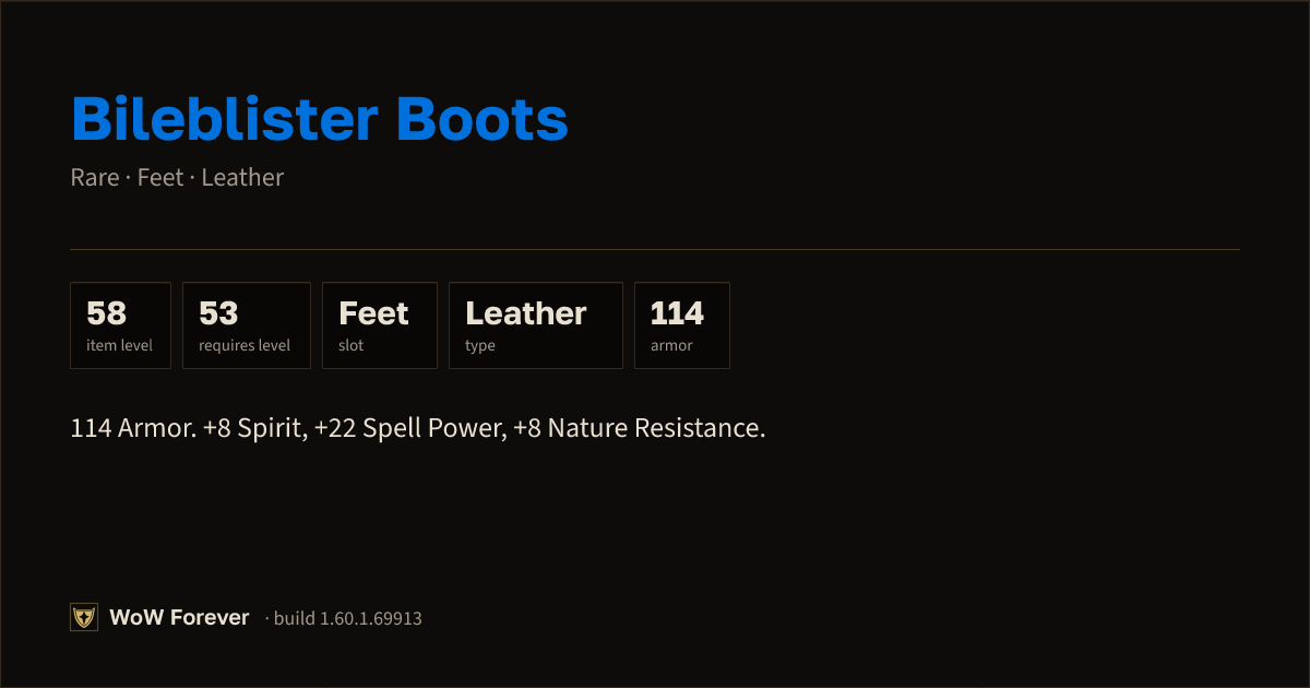 The preview card for Bileblister Boots - Rare Leather Feet