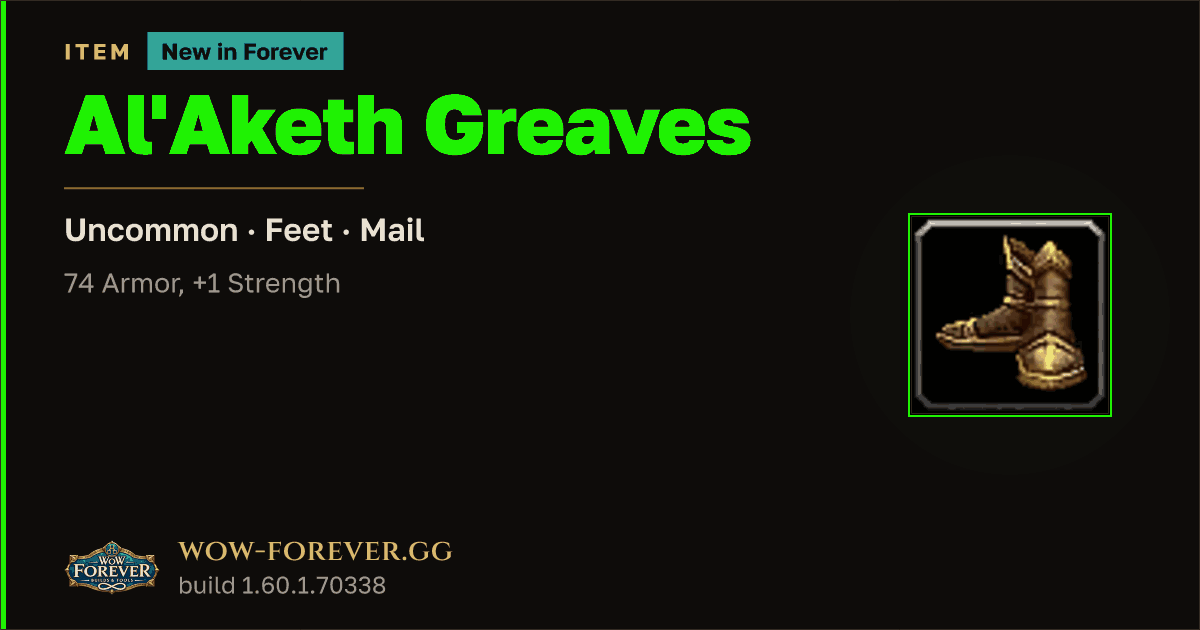 The preview card for Al'Aketh Greaves
