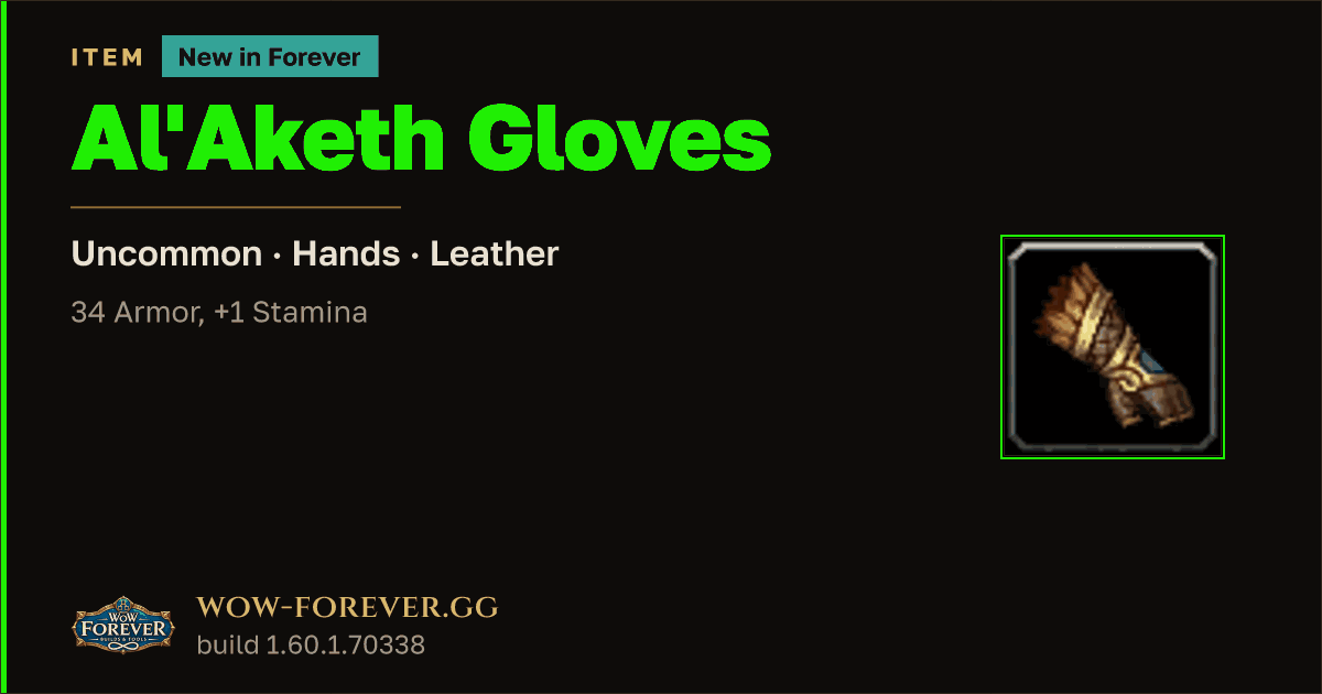 The preview card for Al'Aketh Gloves