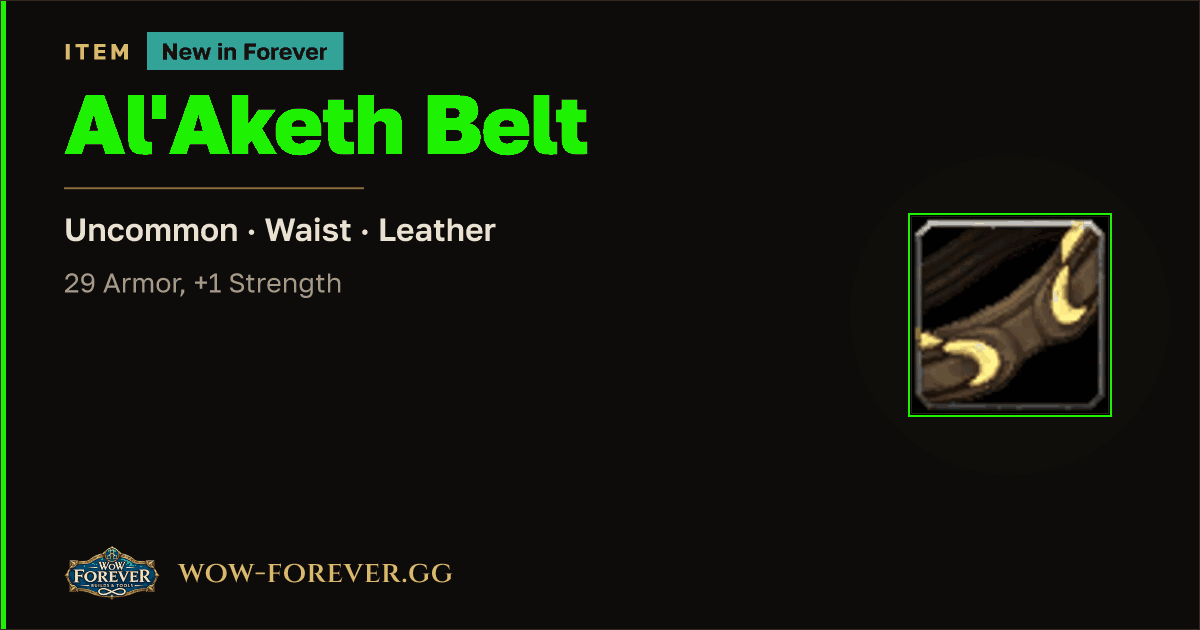 The preview card for Al'Aketh Belt