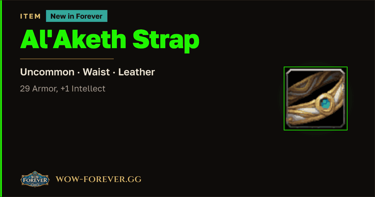 The preview card for Al'Aketh Strap