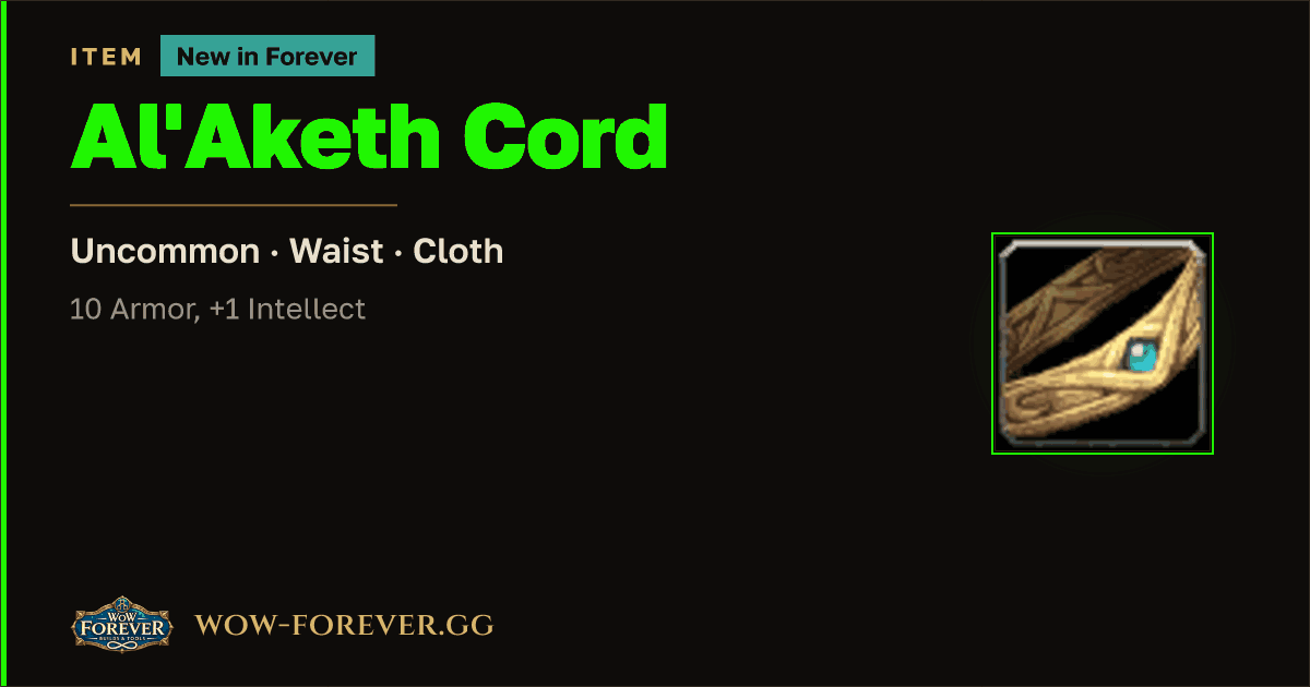 The preview card for Al'Aketh Cord