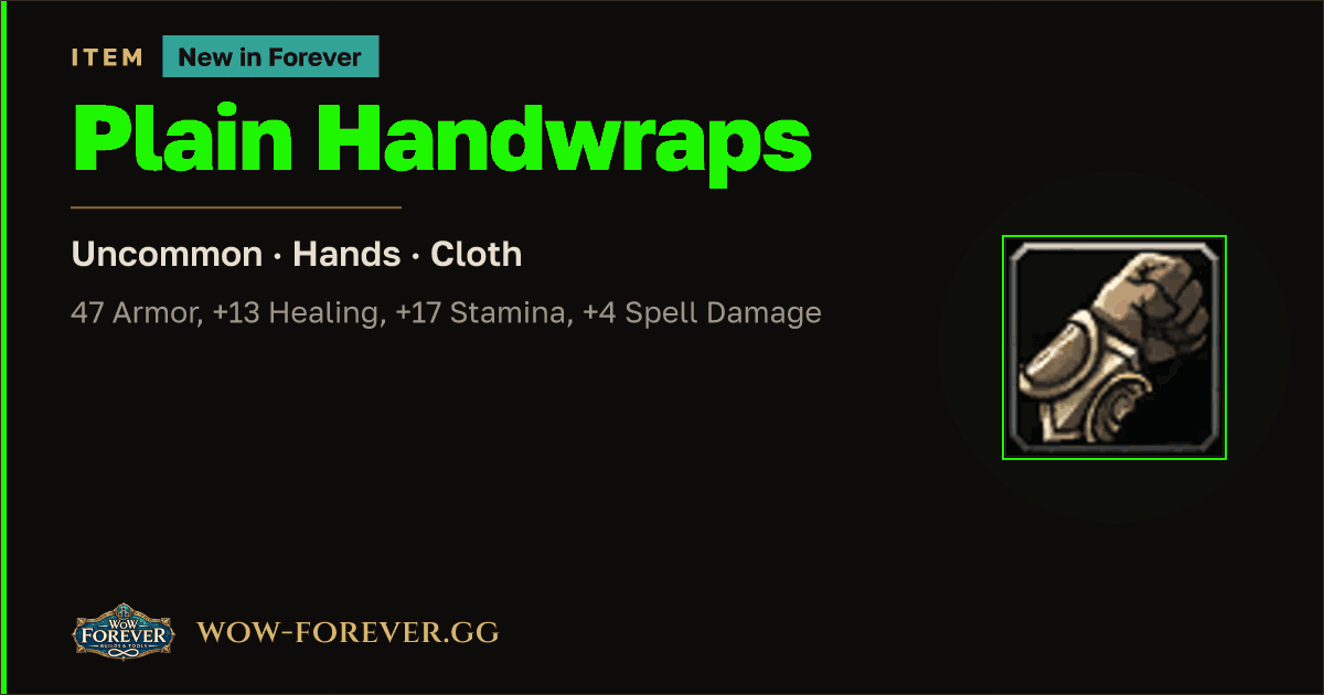 The preview card for Plain Handwraps