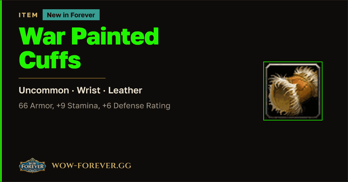 The preview card for War Painted Cuffs