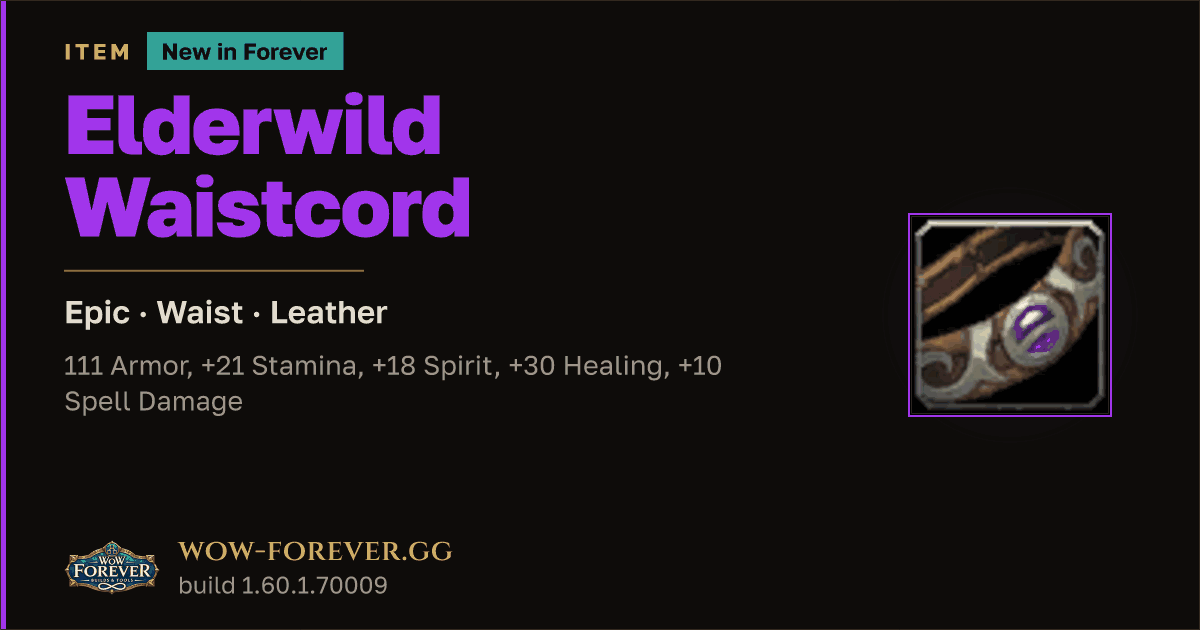 The preview card for Elderwild Waistcord - Epic Leather Waist