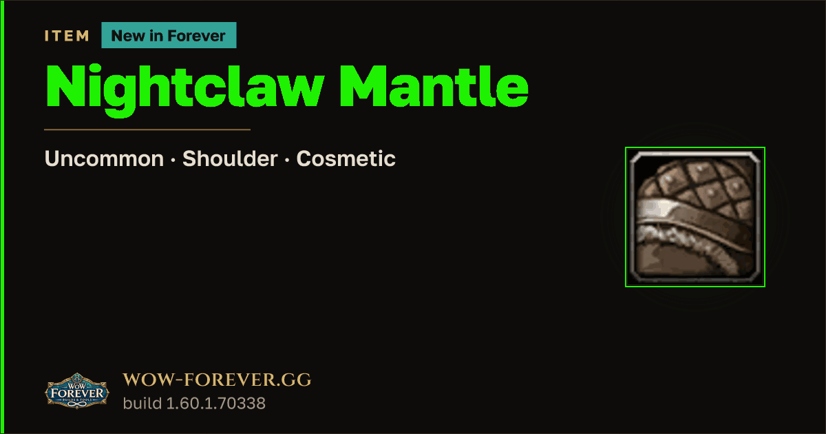 The preview card for Nightclaw Mantle
