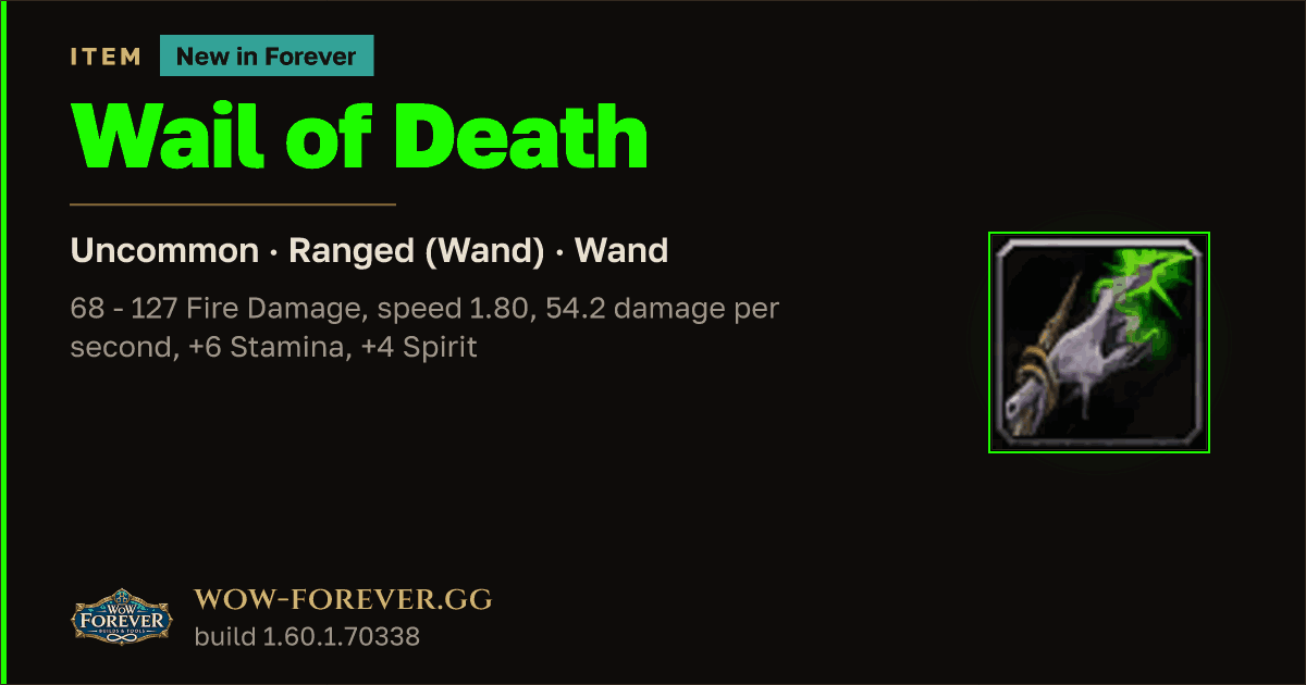 The preview card for Wail of Death