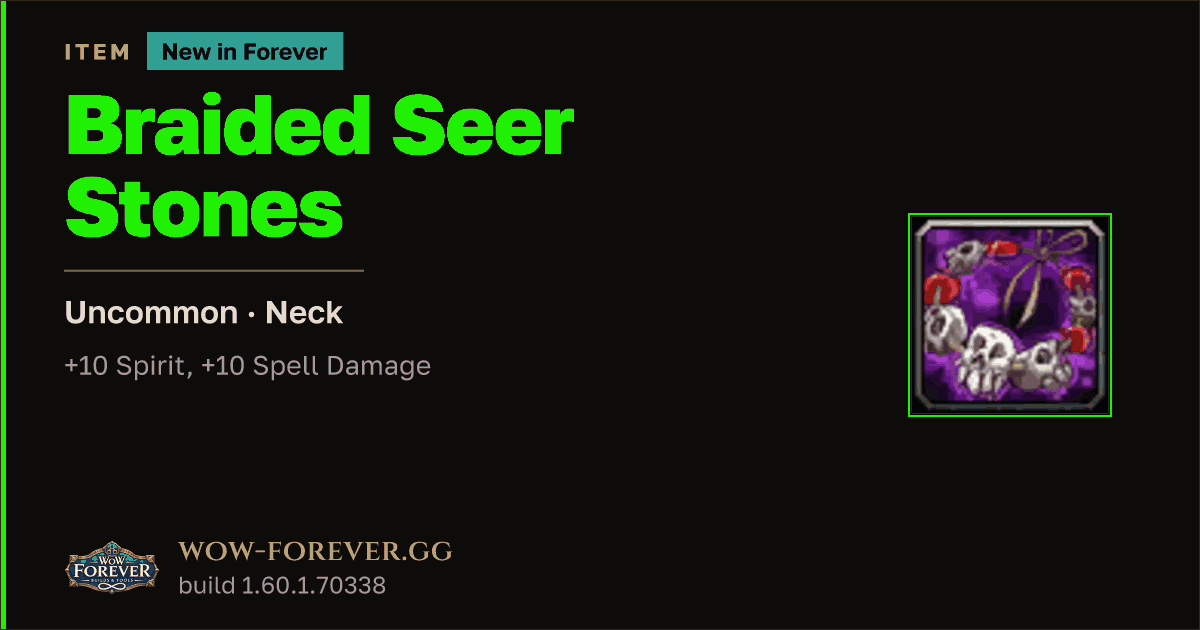 The preview card for Braided Seer Stones