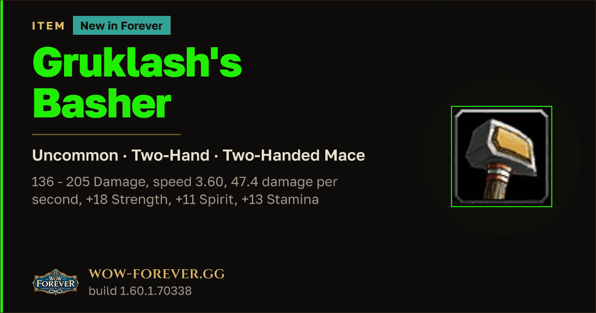The preview card for Gruklash's Basher