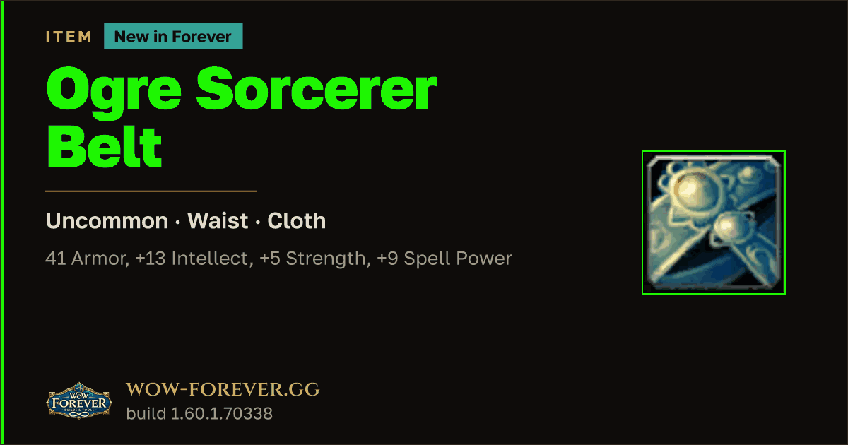 The preview card for Ogre Sorcerer Belt