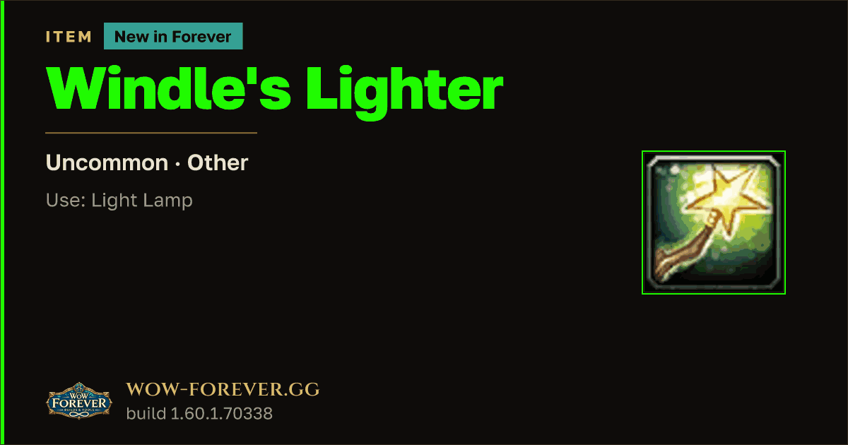 The preview card for Windle's Lighter