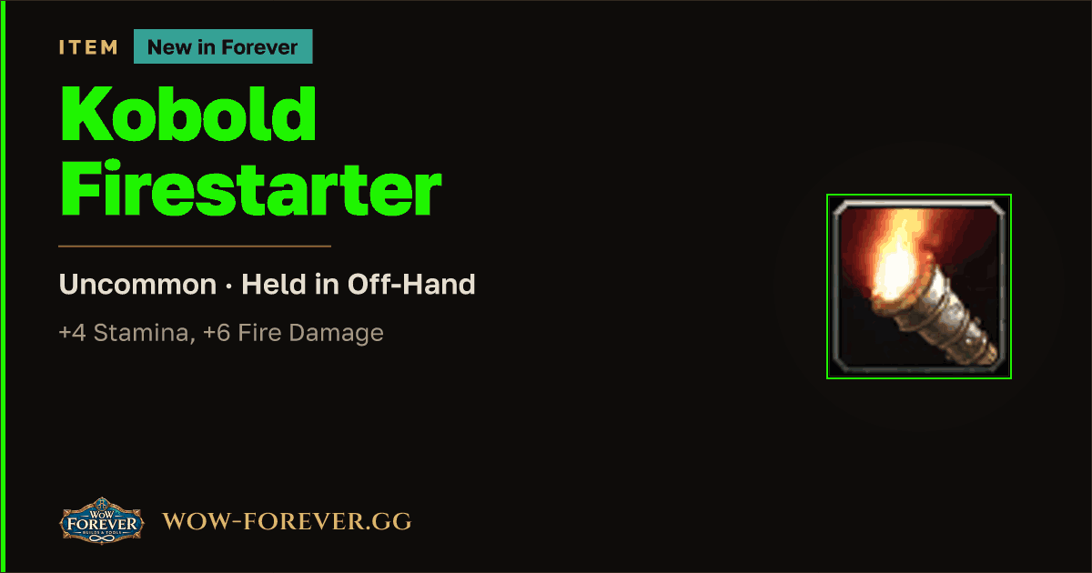 The preview card for Kobold Firestarter