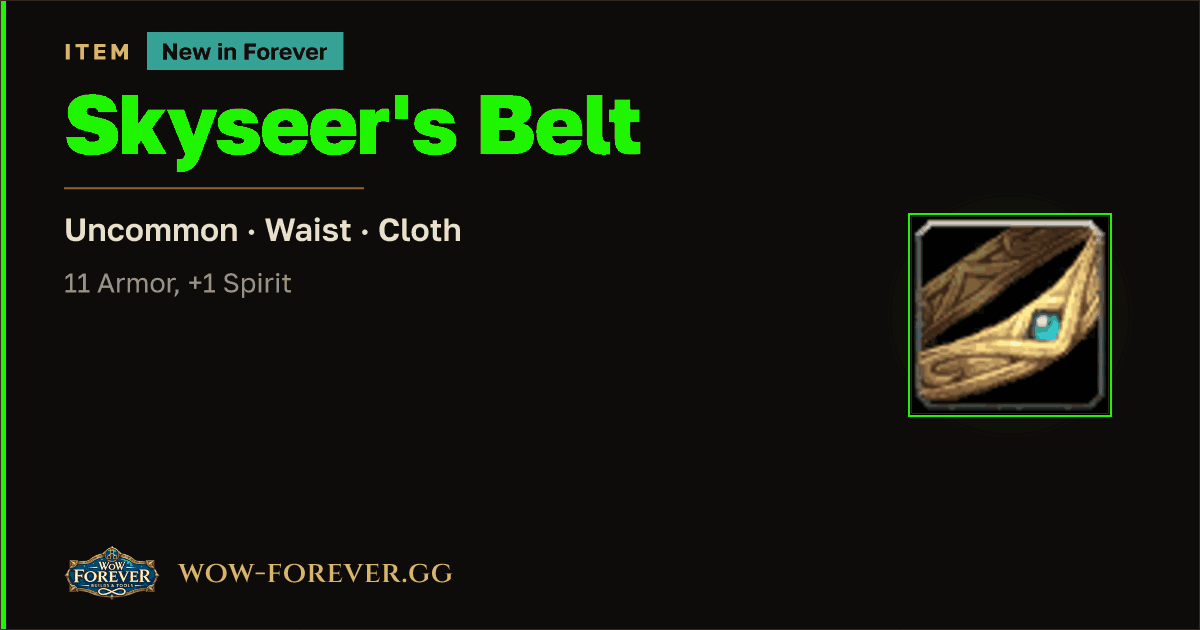 The preview card for Skyseer's Belt