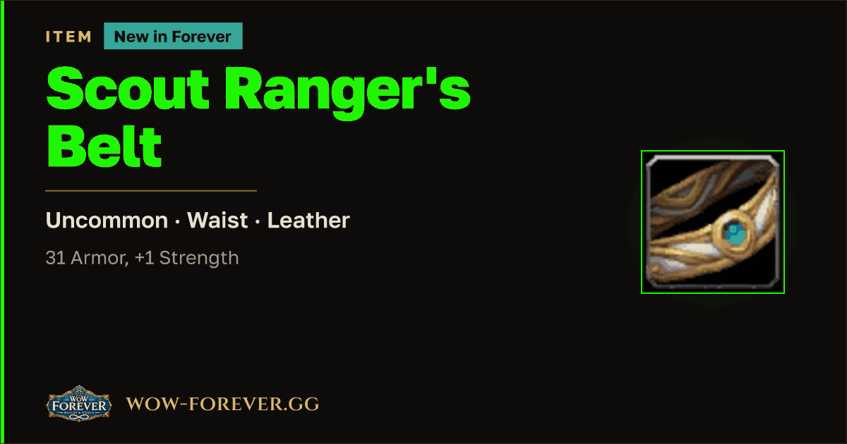 The preview card for Scout Ranger's Belt