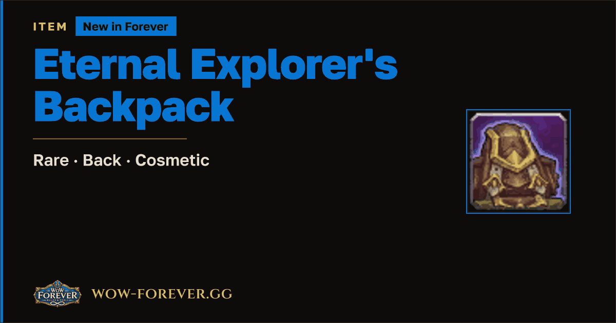 The preview card for Eternal Explorer's Backpack