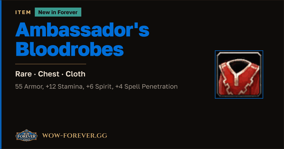 The preview card for Ambassador's Bloodrobes