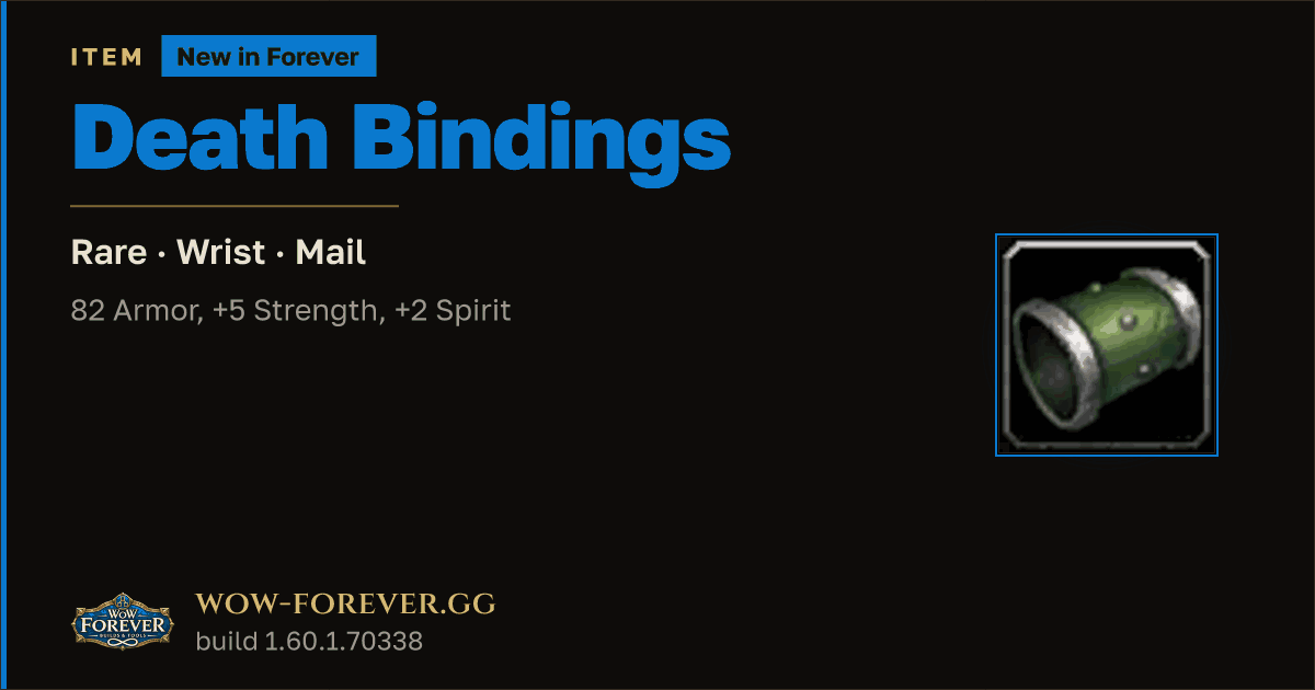 The preview card for Death Bindings