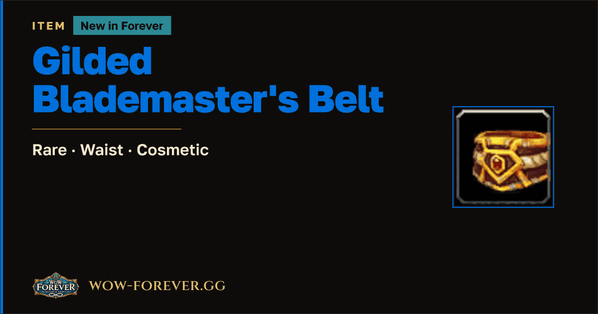 The preview card for Gilded Blademaster's Belt