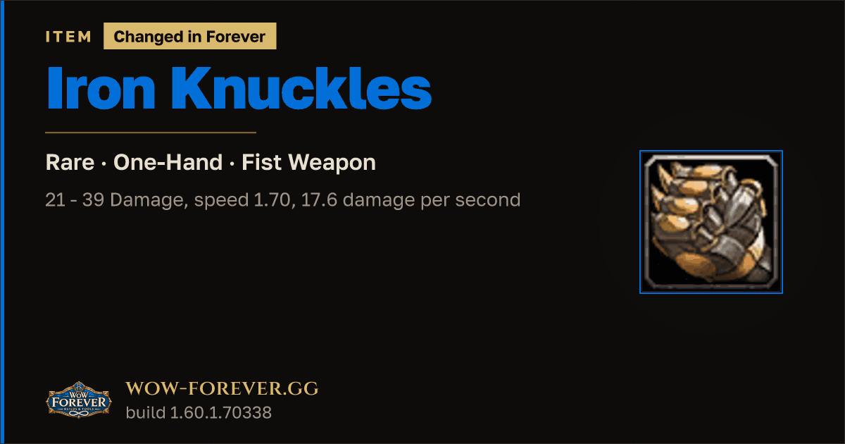The preview card for Iron Knuckles