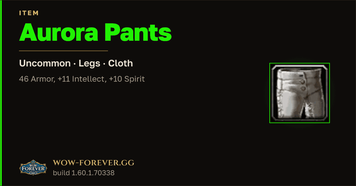 The preview card for Aurora Pants