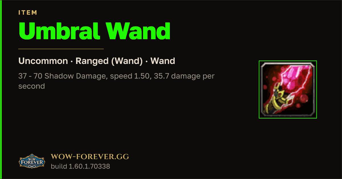 The preview card for Umbral Wand