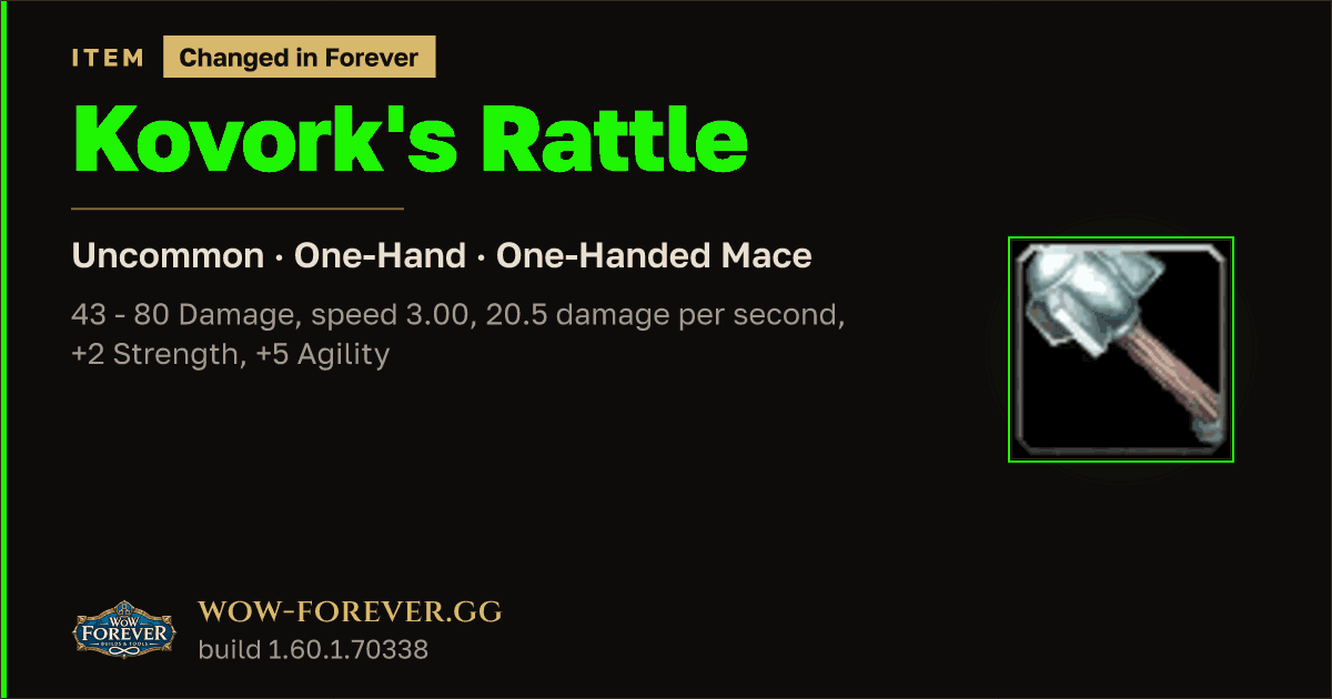 The preview card for Kovork's Rattle