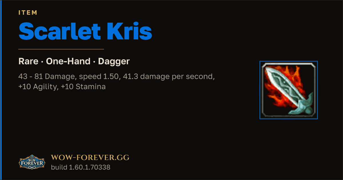 The preview card for Scarlet Kris