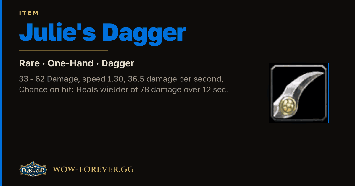 The preview card for Julie's Dagger
