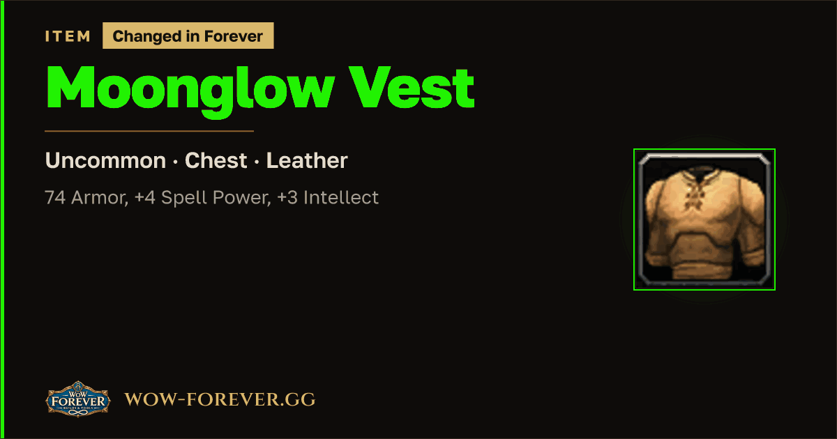 Moonglow Vest - Uncommon Leather Chest - WoW Forever