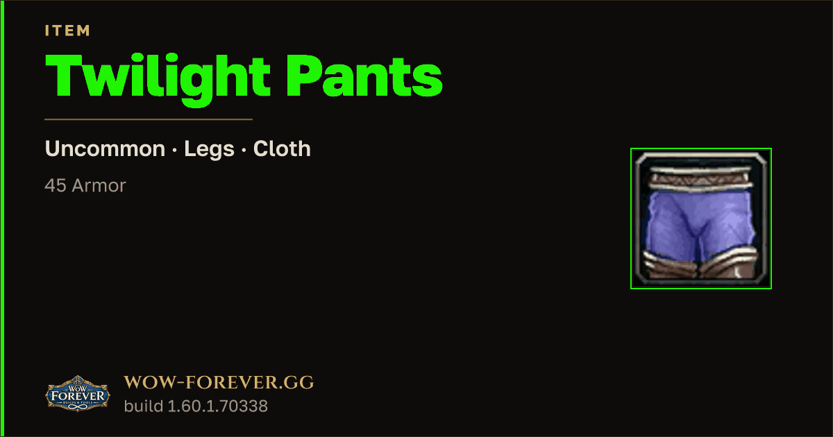 The preview card for Twilight Pants