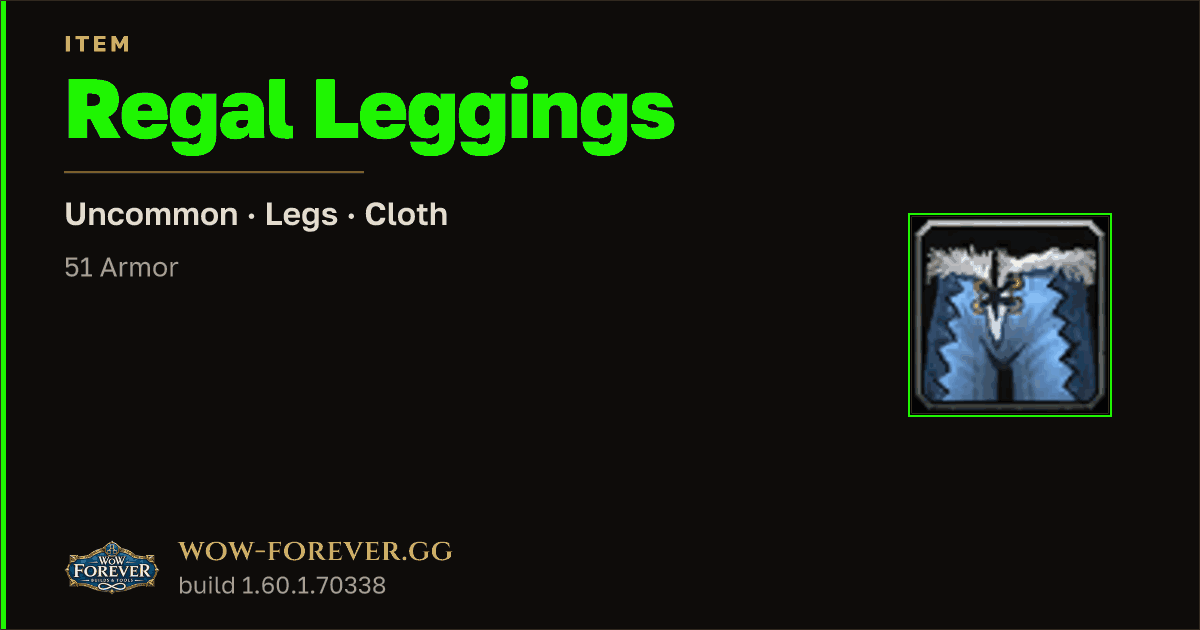 The preview card for Regal Leggings