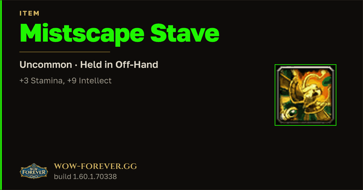 The preview card for Mistscape Stave