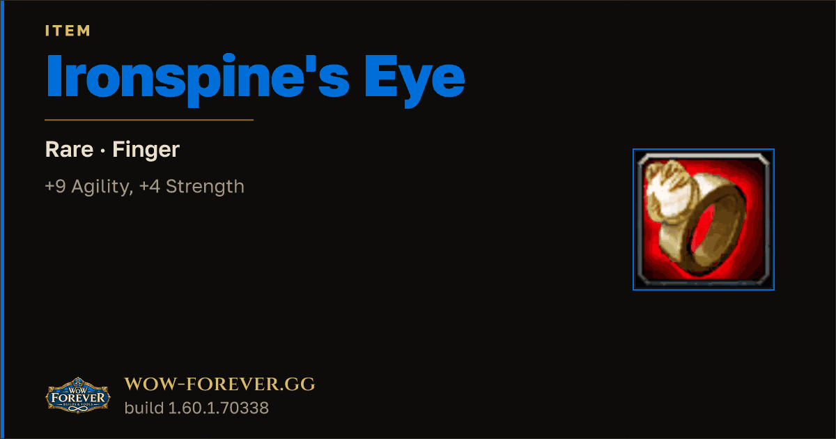 The preview card for Ironspine's Eye