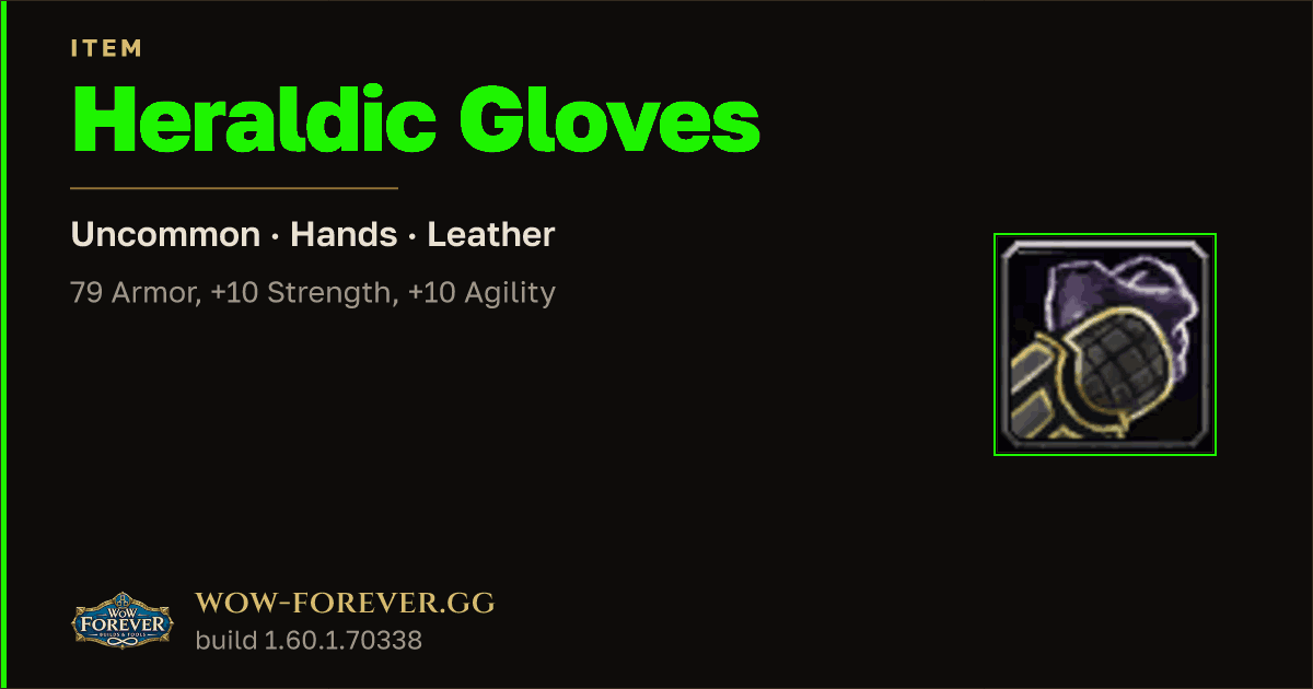 The preview card for Heraldic Gloves