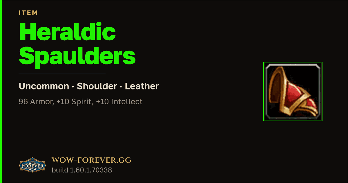 The preview card for Heraldic Spaulders