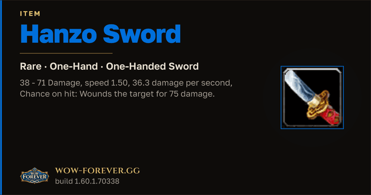 The preview card for Hanzo Sword