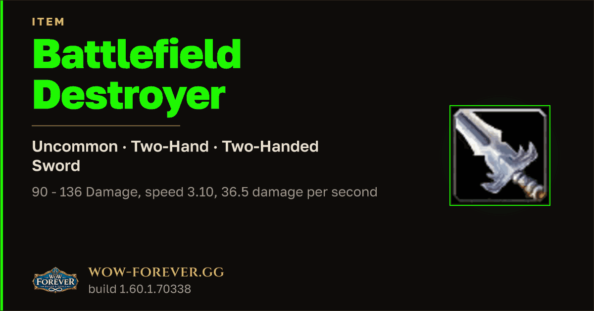 The preview card for Battlefield Destroyer