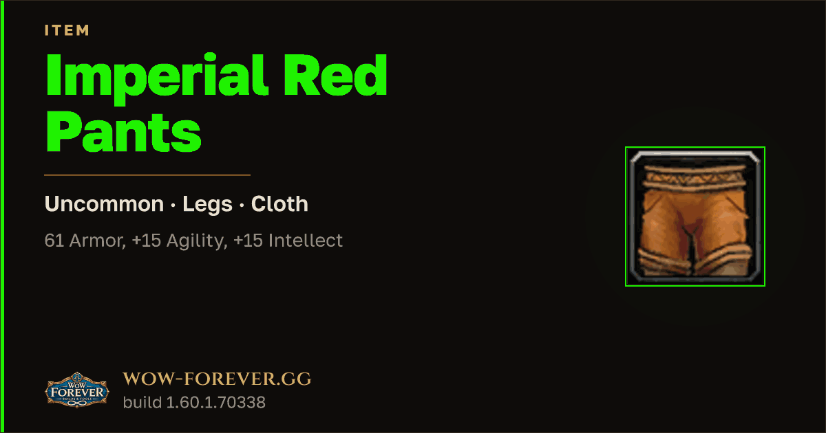 The preview card for Imperial Red Pants