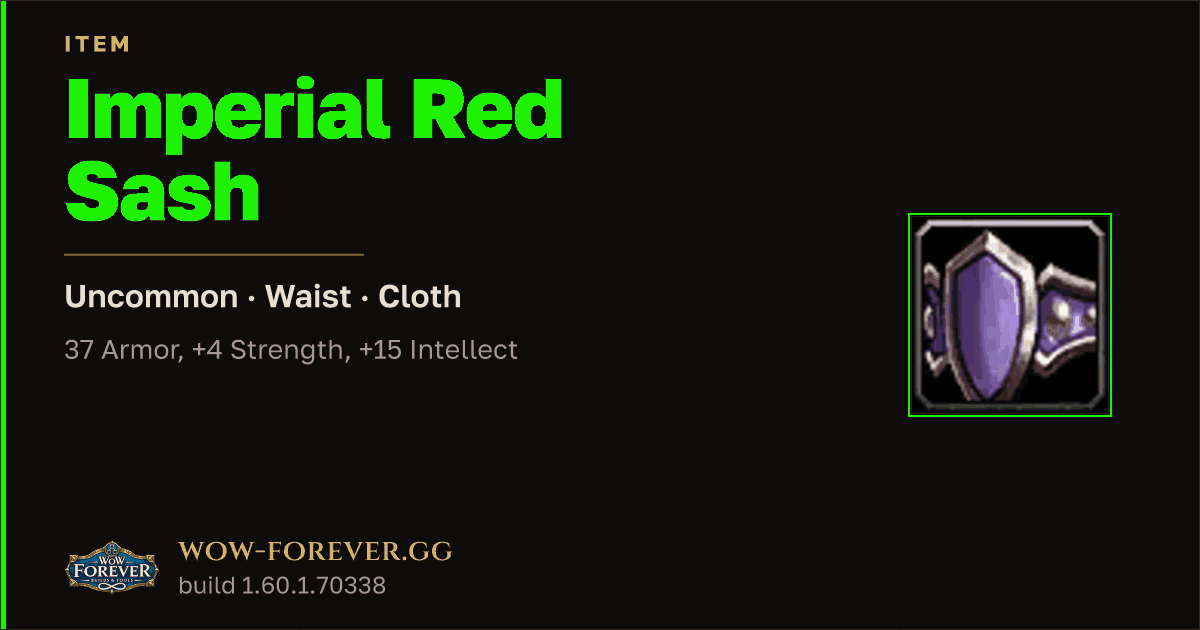 The preview card for Imperial Red Sash