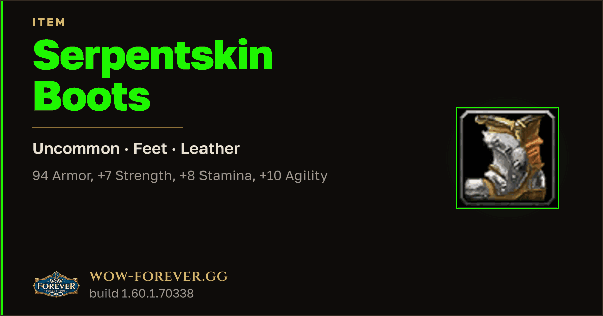 The preview card for Serpentskin Boots