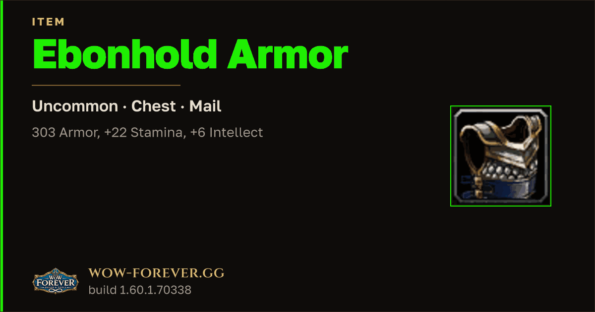 The preview card for Ebonhold Armor