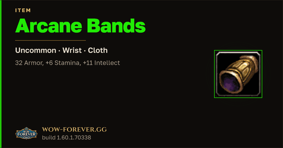 The preview card for Arcane Bands