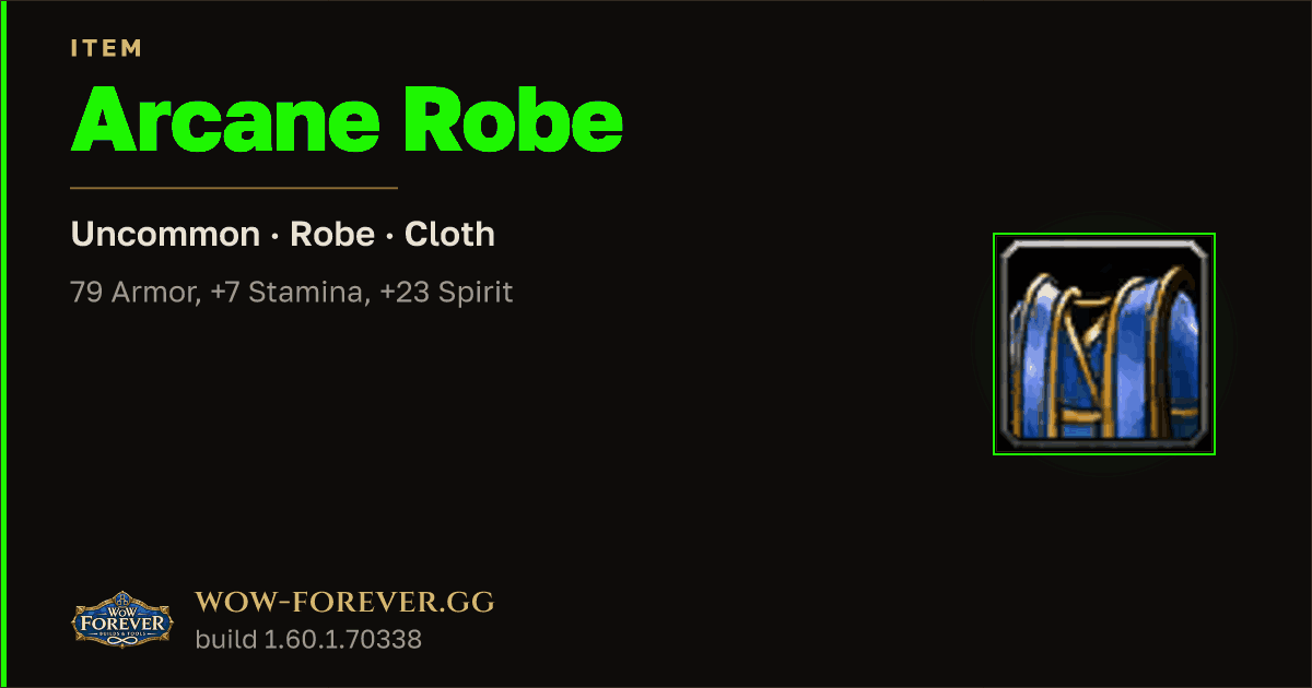 The preview card for Arcane Robe