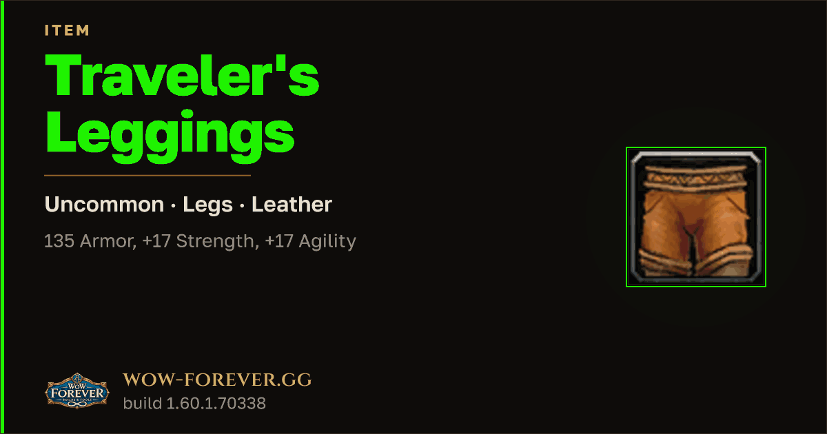 The preview card for Traveler's Leggings