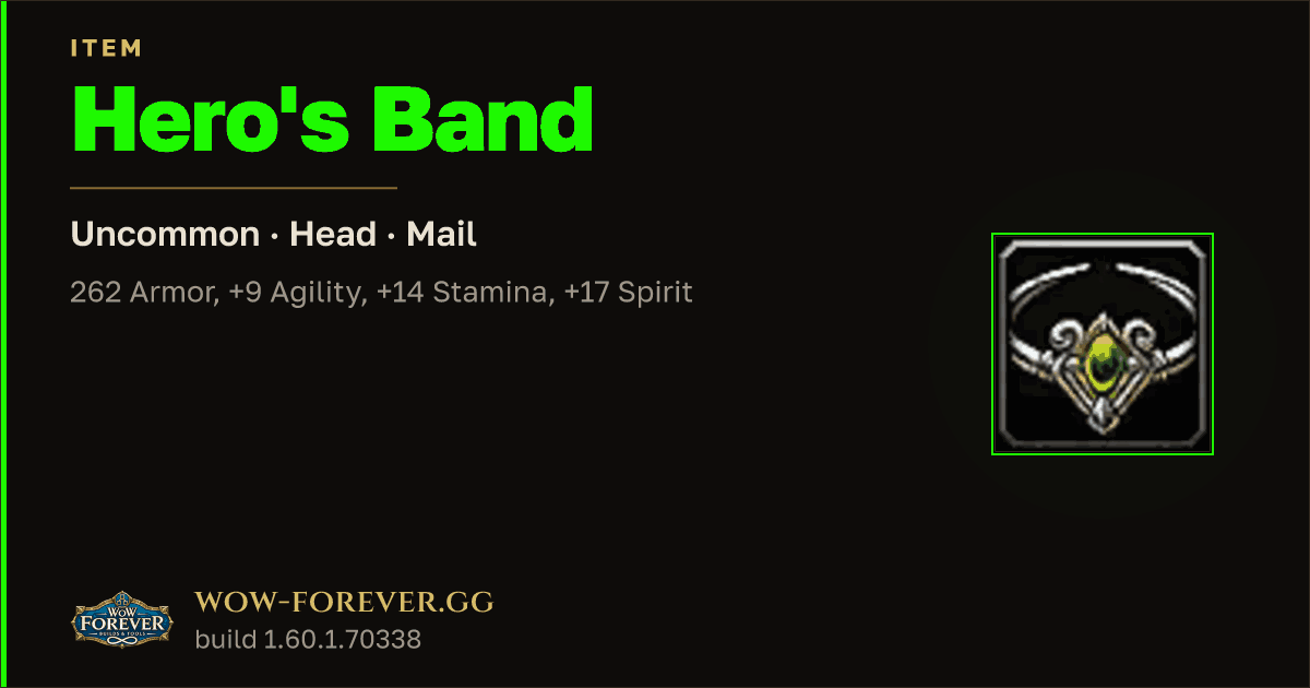The preview card for Hero's Band