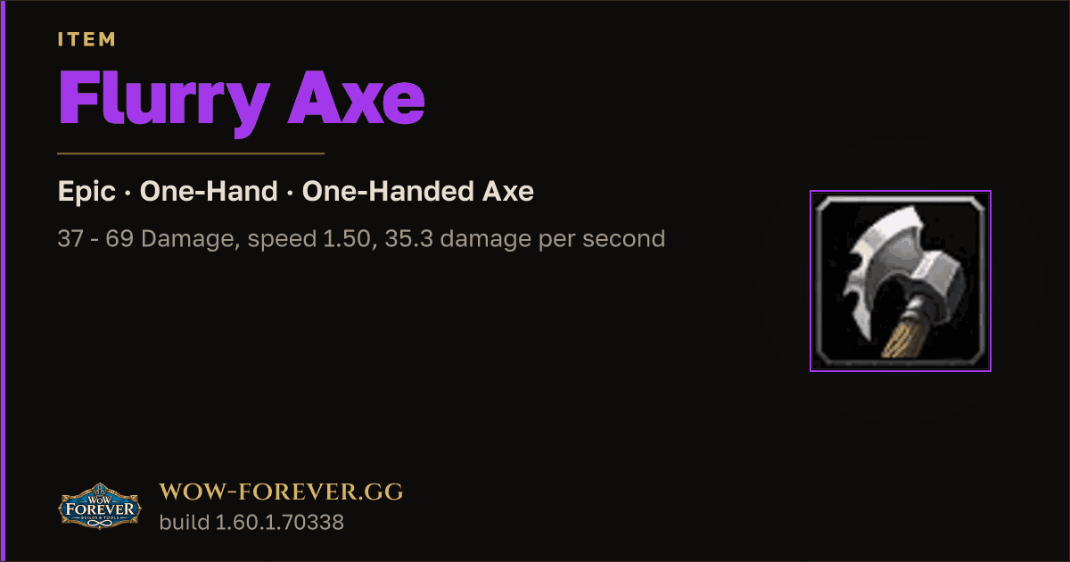 The preview card for Flurry Axe