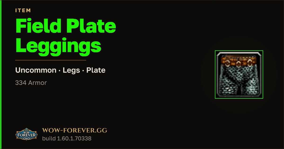The preview card for Field Plate Leggings